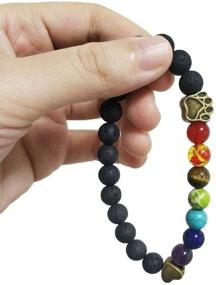 img 2 attached to 🌈 COZYMATE Rainbow Bridge Pet Memorial Gift: Lava Bead Bracelet to Honor Beloved Dogs and Cats