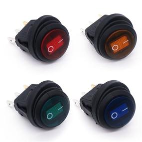 img 3 attached to Weideer 4Pcs 12V 20A Waterproof Round Rocker Switch ON/Off 3 Pins 2 Position SPST (4 Colors) LED Light Toggle Switch KCD1-8-101NW-4C