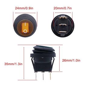 img 2 attached to Weideer 4Pcs 12V 20A Waterproof Round Rocker Switch ON/Off 3 Pins 2 Position SPST (4 Colors) LED Light Toggle Switch KCD1-8-101NW-4C
