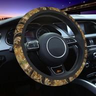 🌳 универсальная накладка на руль camo 15 дюймов - декорирование автомобиля с принтом камуфляжного дерева - неопреновая накладка для руля с антиприскользящим покрытием для женщин и мужчин (коричневая) логотип