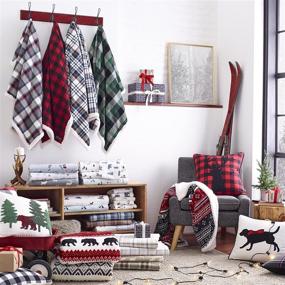 img 2 attached to 🏔️ Eddie Bauer Home Mountain Plaid Blanket, King Size, in Striking Red Plaid Design for Cozy Comfort