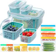 cayorepo 5 packs refrigerator storage containers with 10 pcs reusable food storage bags – fridge fruit containers for veggie, berry, fruits, and vegetables логотип