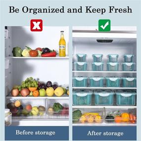 img 2 attached to CAYOREPO 5 Packs Refrigerator Storage Containers with 10 Pcs Reusable Food Storage Bags – Fridge Fruit Containers for Veggie, Berry, Fruits, and Vegetables