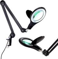 💡 brightech lightview pro: the ultimate led magnifying glass desk lamp for precise close work, puzzle-solving, crafts, and reading - superior comfort and brightness - black logo
