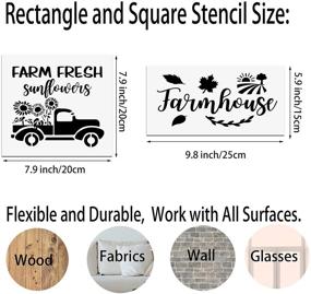 img 1 attached to 🐴 Reusable Farmhouse Stencils for Painting on Wood - Set of 12 | Large Farm Animal Stencils for Signs, Walls, Floors, Crafts, and Drawing | Decorative Chicken, Horse, Cow, Sheep Stencils