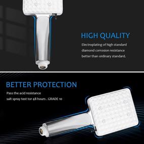 img 2 attached to High Pressure Shower Head with Handheld, 6 Spray Modes Square Detachable Shower Head | Adjustable Bracket, Brass Swivel Ball Holder, and 59'' Stainless Steel Hose