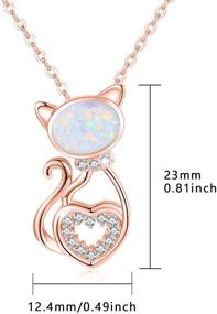 img 2 attached to 🌙 TRISHULA Cat Necklace: Exquisite Opal Moon Pendant Jewelry for Women