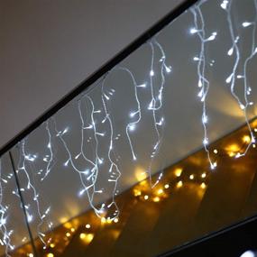 img 1 attached to Gleaming Glimmus 220 Icicle Lights (White LED) - Waterproof Fairy Twinkle Decorative Lights with 3 Flash Changing Modes - Perfect for Party, Christmas, Patio, and Home Décor