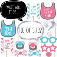 👶 chevron baby gender reveal - photo booth props kit - 20 count by big dot of happiness логотип