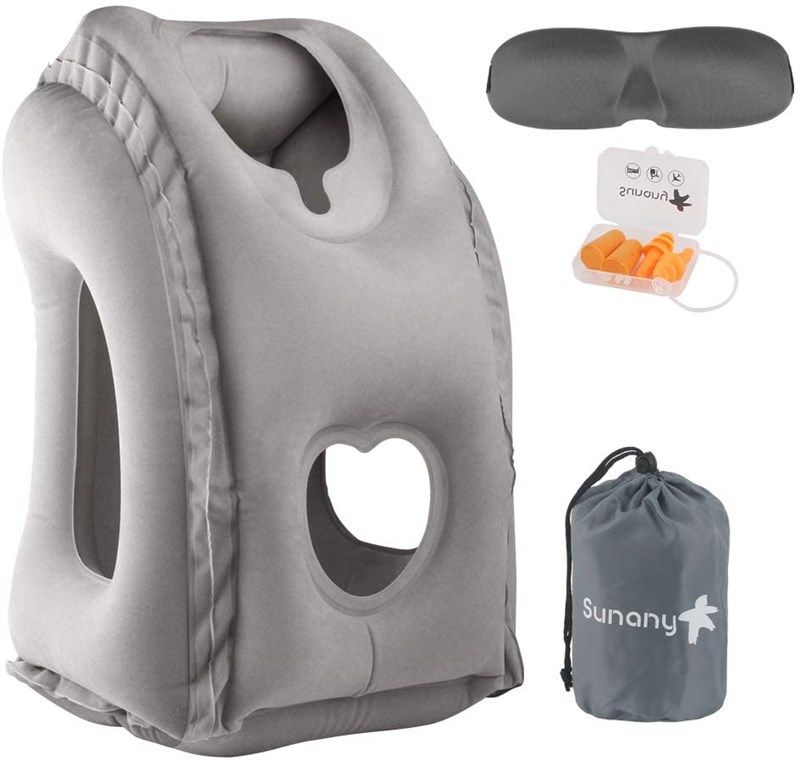 sunany inflatable pillow airplanes earplugs 로고