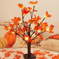 🍁 cewor thanksgiving tree: fall lighted maple tree centerpiece with 24 led, ideal for home decor and harvest party gifts логотип