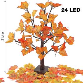 img 3 attached to 🍁 CEWOR Thanksgiving Tree: Fall Lighted Maple Tree Centerpiece with 24 LED, Ideal for Home Decor and Harvest Party Gifts