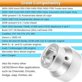 img 3 attached to 🔧 Серебристая реверсивная головка для фильтра топлива / масляного фильтра - съемник и установщик крышки 24 мм / 36 мм в помощь для дизельных двигателей Ford Powerstroke 6.0L / 6.4L 2003-2010