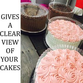 img 3 attached to 🎂 9 Inch Plastic Cake Container with Clear Dome Lid and Cake Boards - Set of 5, Ideal for 2-3 Layer Cakes, Round Cake Holder with Lid for Ultimate Cake Protection, Essential Cake Supplies