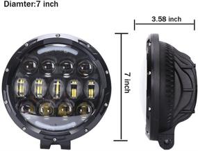 img 3 attached to 🚜 COWONE 7 Inch 105W LED Light Bar - Round Spot Pods Off Road Driving Lights for Jeep Offroader, Truck, ATV, SUV - Fog Bumper Roof Light Ideal for Construction, Camping, Hunters