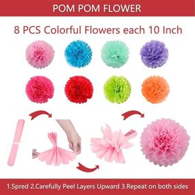 img 2 attached to 🎉 Vibrant Birthday Party Decorations Set, Rainbow-Themed Party Supplies, Joyful Birthday Banner, Pom Pom Flowers, Paper Dot Garland, Hanging Swirls, Perfect for Kids' Boys and Girls' Birthday Celebration