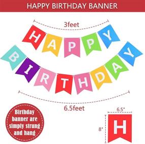 img 1 attached to 🎉 Vibrant Birthday Party Decorations Set, Rainbow-Themed Party Supplies, Joyful Birthday Banner, Pom Pom Flowers, Paper Dot Garland, Hanging Swirls, Perfect for Kids' Boys and Girls' Birthday Celebration