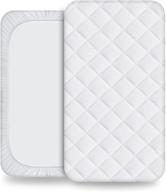 waterproof crib mattress protector pad cover | breathable soft cotton | fits 52×28 inch toddler crib mattress | baby bed cradle mattress cover (1-pack, white) logo