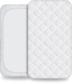 img 4 attached to Waterproof Crib Mattress Protector Pad Cover | Breathable Soft Cotton | Fits 52×28 inch Toddler Crib Mattress | Baby Bed Cradle Mattress Cover (1-Pack, White)