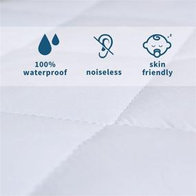 img 1 attached to Waterproof Crib Mattress Protector Pad Cover | Breathable Soft Cotton | Fits 52×28 inch Toddler Crib Mattress | Baby Bed Cradle Mattress Cover (1-Pack, White)