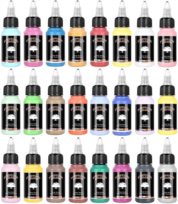SAGUDIO Airbrush Paint 12 Colors 30 ml/1 oz Basic Colors Ready to Spray, Acrylic