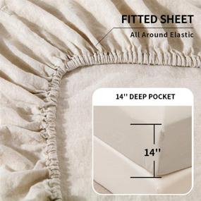 img 1 attached to 🛏️ Simple&Opulence Belgian Linen Sheet Set with Ruffles - Queen Size - Breathable Farmhouse Bedding - Soft Linen/Cotton Blend - 4 Pieces (1 Flat Sheet, 1 Fitted Sheet, 2 Pillowcases) - Natural Flax