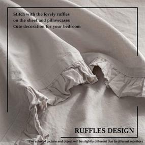 img 2 attached to 🛏️ Simple&Opulence Belgian Linen Sheet Set with Ruffles - Queen Size - Breathable Farmhouse Bedding - Soft Linen/Cotton Blend - 4 Pieces (1 Flat Sheet, 1 Fitted Sheet, 2 Pillowcases) - Natural Flax