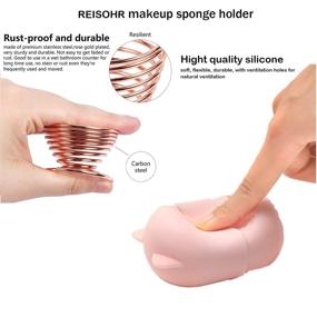 img 2 attached to REISOHR Makeup Sponge Holder: Travel Case with Drying Stand & Storage Containers for Beauty Sponges and Blenders