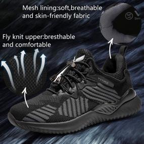 img 2 attached to JMFCHI FASHION Kids Running Shoes Boys Sneakers Girls Athletic Tennis Shoe Breathable Lightweight Slip-on Sports Knit Sock Sneaker