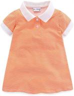 mud kingdom girls' summer tunic shirt with collar - cute striped design logo