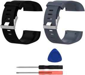 img 3 attached to 📱 E ECSEM Large Silicone Replacement Bands for Fitbit Surge Superwatch - Durable Wristbands/Straps