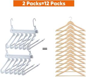 img 2 attached to 👖 JOYBOS 2 Pack Non-Slip Space Saving Pants Hangers - 6 in 1 Layered Rack for Scarf, Jeans, and Trousers Organization