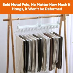 img 1 attached to 👖 JOYBOS 2 Pack Non-Slip Space Saving Pants Hangers - 6 in 1 Layered Rack for Scarf, Jeans, and Trousers Organization