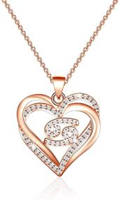 img 4 attached to 🌙 PLITI Rose Gold Zodiac Necklaces - Heart Pendant with Constellation Sign - Horoscope Necklace for Women & Girls - Astrology Jewelry Birthday Gifts