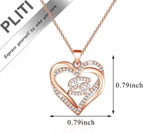 img 3 attached to 🌙 PLITI Rose Gold Zodiac Necklaces - Heart Pendant with Constellation Sign - Horoscope Necklace for Women & Girls - Astrology Jewelry Birthday Gifts