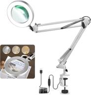 🔍 magnifying desk lamp with clamp: illuminated swivel arm led magnifier for reading, crafts, and close work логотип