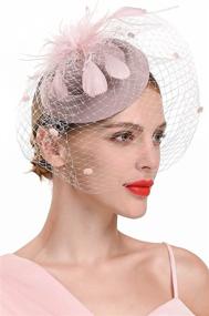 img 1 attached to Головной убор Zivyes Fascinator 1 1 Розовый