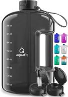 stay hydrated and motivated with aquafit 💧 1 gallon water bottle, featuring time marker and straw logo