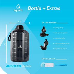 img 1 attached to Stay Hydrated and Motivated with AQUAFIT 💧 1 Gallon Water Bottle, Featuring Time Marker and Straw