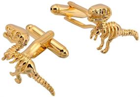 img 1 attached to 🦖 Luxurious Dinosaur Tyrannosaurus Rex Gold Cufflinks: Elevate Your Style