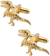🦖 luxurious dinosaur tyrannosaurus rex gold cufflinks: elevate your style logo
