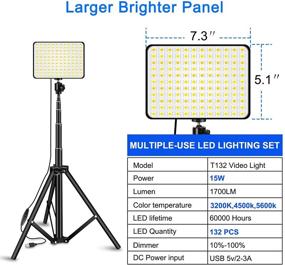 img 2 attached to Sutefoto 2-Packs USB 132 LED Video Light Kits for High-quality Table Top Studio Photography Lighting with Adjustable Tripod Stands, 9 Color Filters and Brightness Control (3200-5500K, 10%-100%)