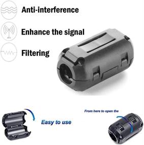 img 2 attached to Tamicy 60 Pieces Clip-on Ferrite Ring Core: Effective RFI EMI Noise Suppressor for Various Cable Types