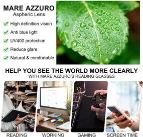 img 1 attached to Stylish Men's Reading Glasses by MARE AZZURO 👓 - Available in Various Strengths from 1 to 6