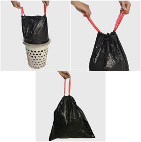 img 1 attached to 🗑️ Callyne 1.5 Gallon Small Drawstring Trash Bags - 210 Counts, Black