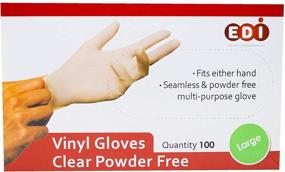 img 2 attached to 🧤 EDI Disposable Vinyl Gloves (Clear) - Powder-Free, Latex-Free: Hygienic and Versatile Protection