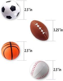 img 2 attached to 🏀 Sports Toy Balls for Kids' Party Favors: Soccer, Basketball, Football, Baseball Stress Relief Squeeze Foam