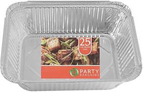 img 3 attached to Premium Party Bargains Aluminum Foil Pans - 5 Lb Capacity, 25 Count Oblong 🍽️ Food Containers with Board Lids for Hot and Cold Use - 9 x 7 Inches Size