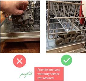 img 2 attached to 🔧 Set of 4 Upgraded Dishwasher Wheels for Whirlpool Kenmore KitchenAid, Replaces W10195416V W10195416VP W10195420 AP5983730, 1.59 inch Diameter Lower Rack Wheels