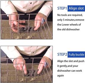 img 1 attached to 🔧 Set of 4 Upgraded Dishwasher Wheels for Whirlpool Kenmore KitchenAid, Replaces W10195416V W10195416VP W10195420 AP5983730, 1.59 inch Diameter Lower Rack Wheels